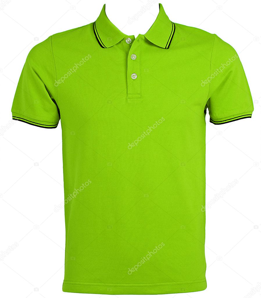 Blank of Green T-Shirts Front with Clipping Path.