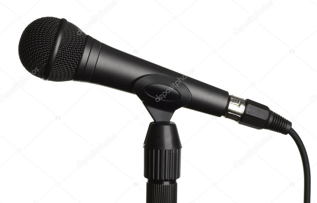 Microphone isolated on white + clipping path.