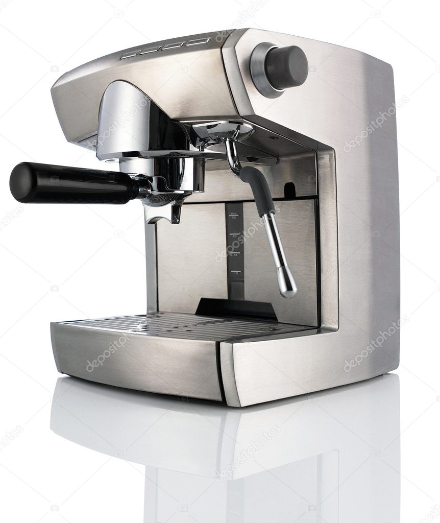 Modern Coffee Machine (maker) isolated on white + Clipping Path.