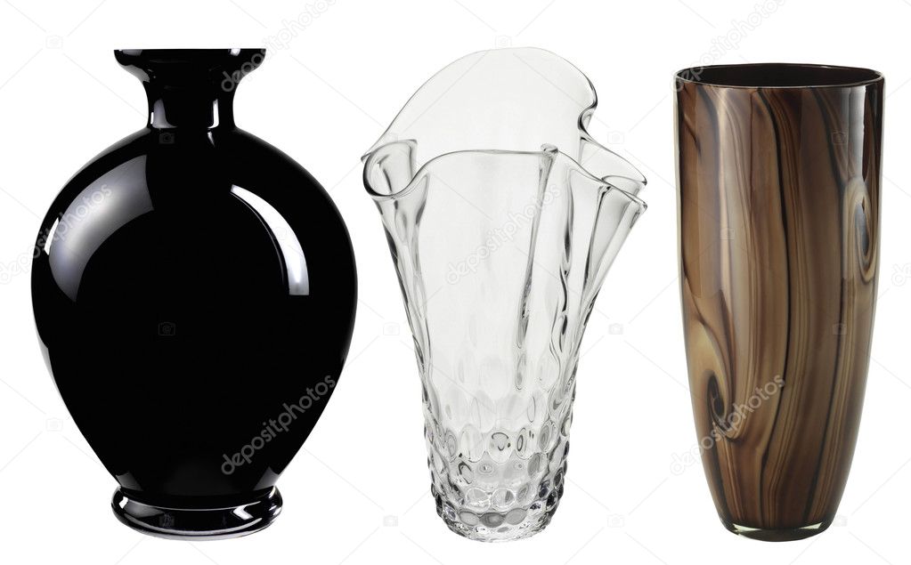 Beautiful Art Deco Vase isolated on white + Clipping Path.
