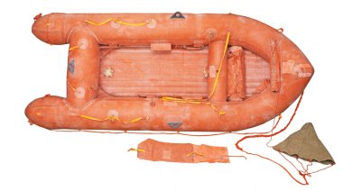 Inflatable Lifeboat Isolated on white clipart
