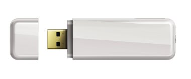 Usb flash memory isolated on white background. clipart