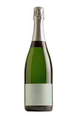 Champagne bottle isolated on white + clipping path. clipart