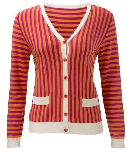Striped jacket isolated on white background with clipping path. — Stock Photo, Image