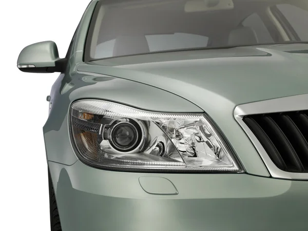 Reflektory samochodowe i kratą chłodnicy na samochód — Zdjęcie stockowe