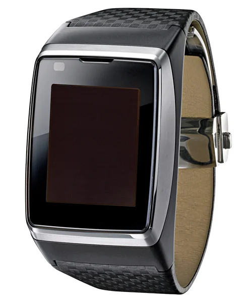 Business Fancy relógio de pulso com TV em fundo branco — Fotografia de Stock