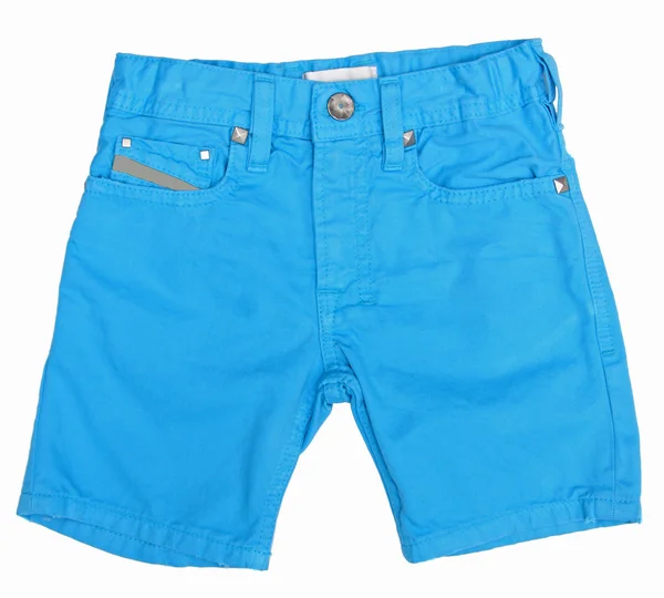Blue jeans shorts isolated on the white background — Stock Photo, Image