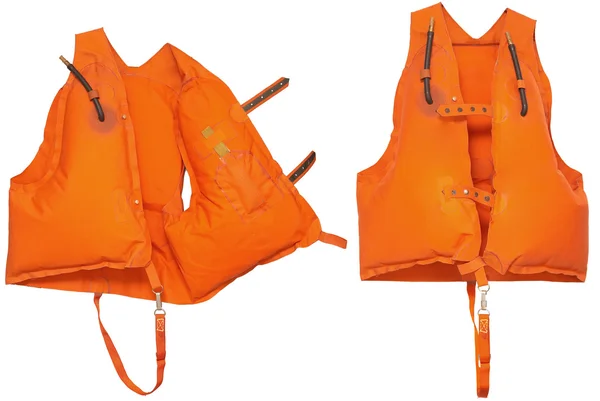 Оранжевый спасательный жилет - изолированный на белом — стоковое фото