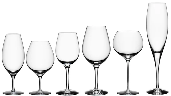 Cocktailglaskollektion isoliert auf weiß + Clipping-Pfad. — Stockfoto