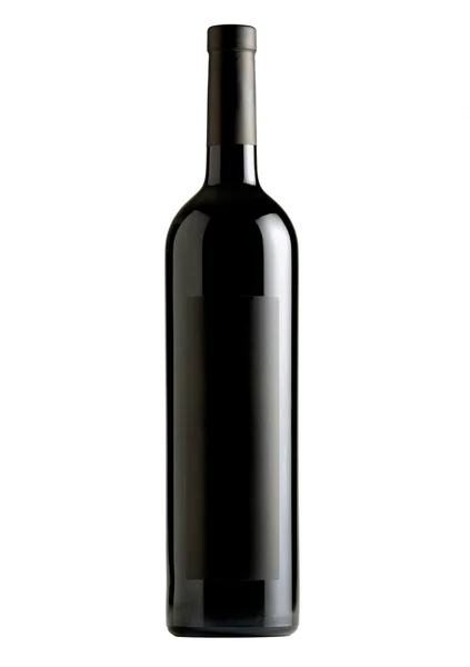 Ένα μπουκάλι κόκκινο κρασί, που απομονώνονται σε λευκό + διαδρομή αποκοπής. — Φωτογραφία Αρχείου