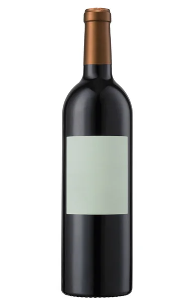 Una botella de vino tinto, aislado en blanco con camino de recorte . —  Fotos de Stock