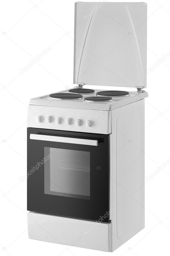 Electric cooker oven isolated on the white background