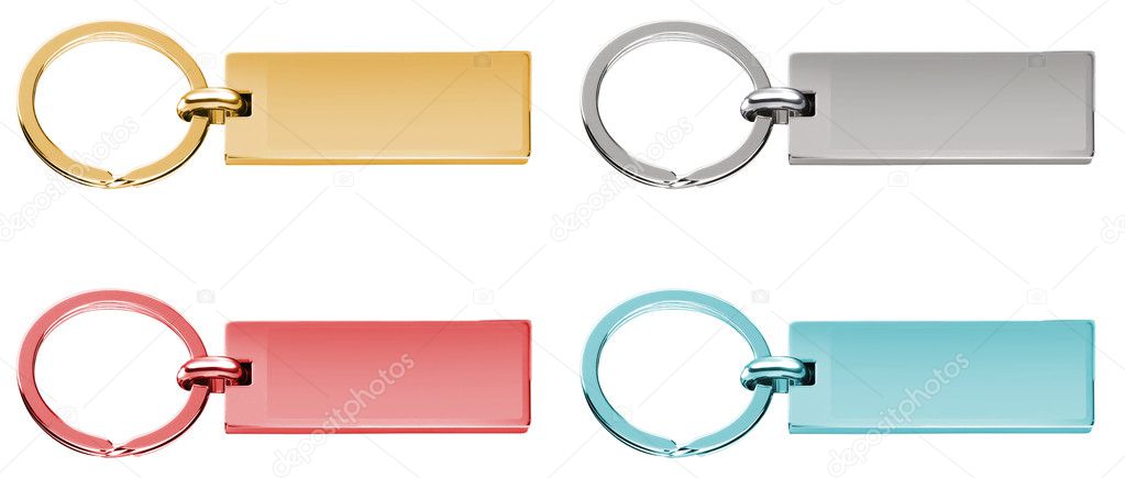 Gold & Silver Labels or Tags or Charm isolated on white + Clippi