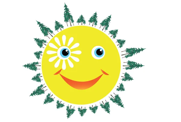 Sole sorridente — Vettoriale Stock