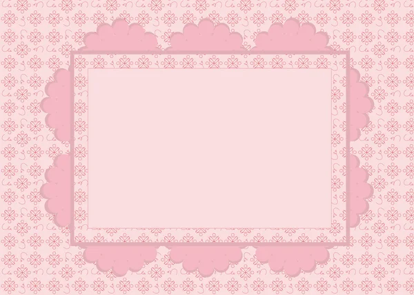 Karte auf rosa Muster — Stockvektor