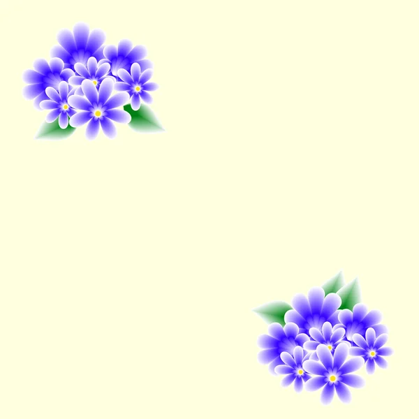 Karte mit zwei Blumensträußen — Stockvektor