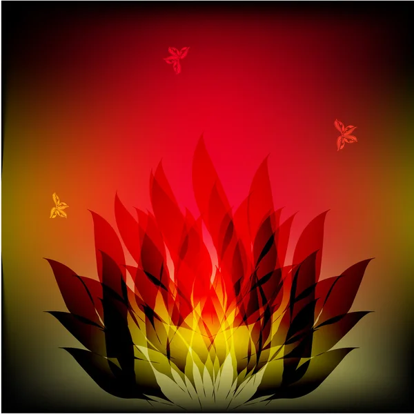 Abstract image with butterfly and fire — Stock Vector