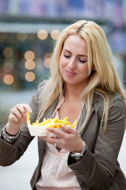 Eating fries clipart