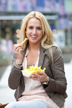 Eating fries clipart