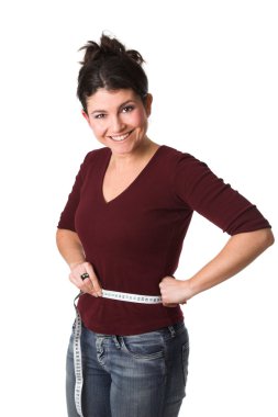 Woman having lost weight clipart