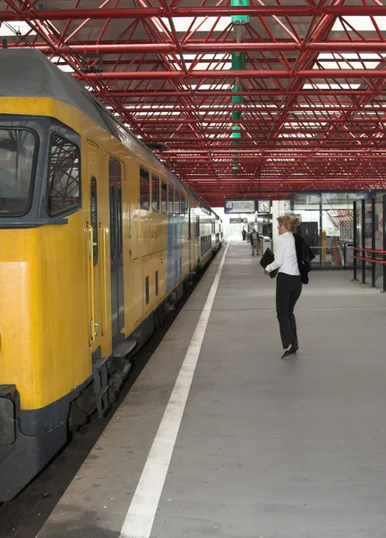 stock image Catching the train