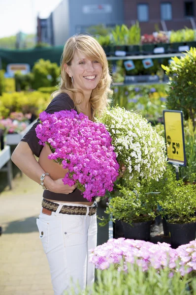 Buying summer plants — Stock Photo, Image