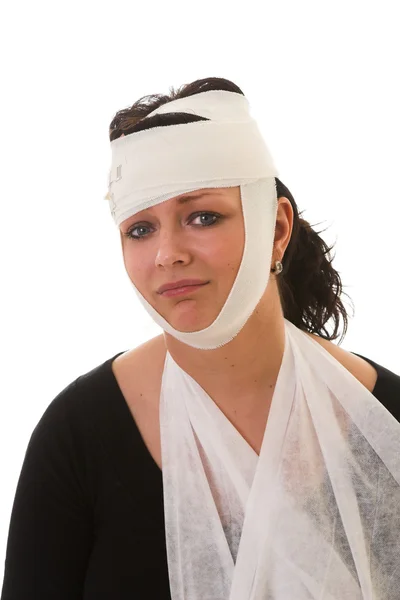 Woman with injuries — Stock Photo, Image