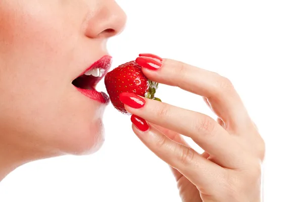 Strawberry bite — Stock Photo, Image