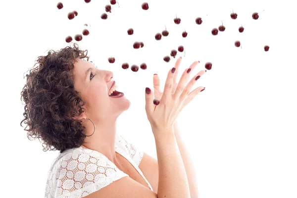 Catching the cherries — Stock Photo, Image