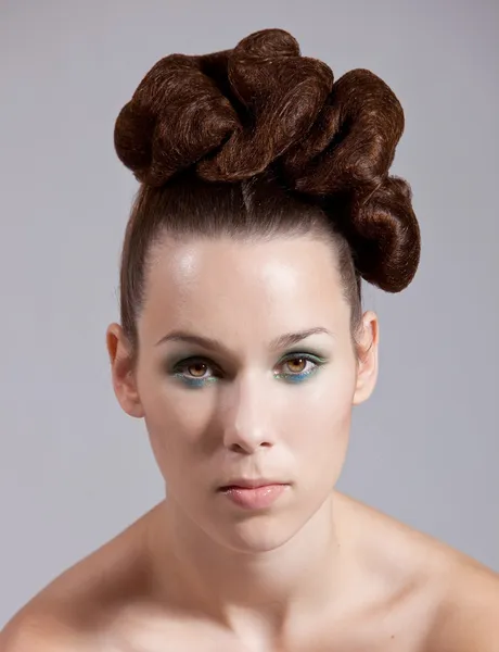 Elaborate hairstyle — Stock Photo, Image