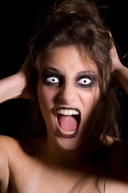 Screaming scary woman clipart