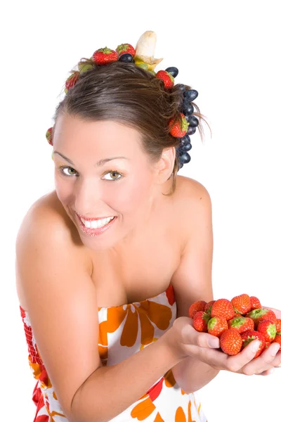Chica de la fruta descarada — Foto de Stock