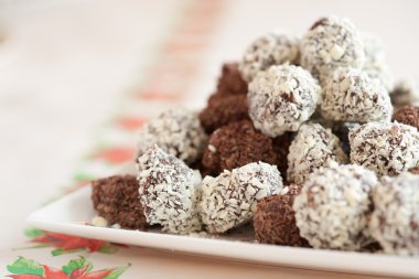 lezzetli çikolata truffels