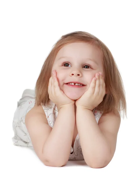 Χαριτωμένο μικρό ξανθό κορίτσι — Φωτογραφία Αρχείου