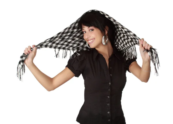Cute woman with scarf — Stock Photo, Image