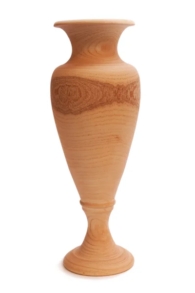 Vase en bois naturel isolé — Photo