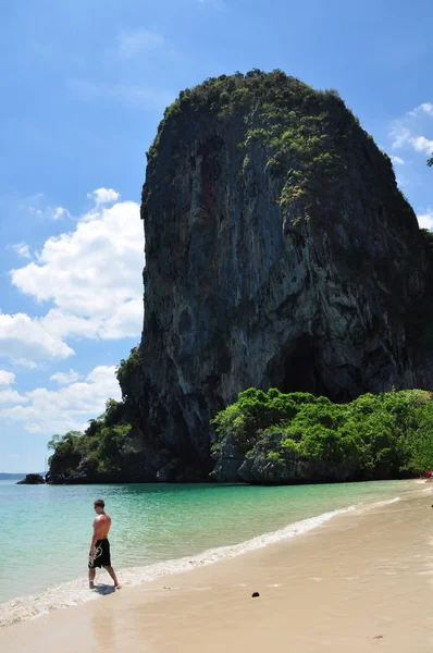 stock image Beach and blue sea and blue sky