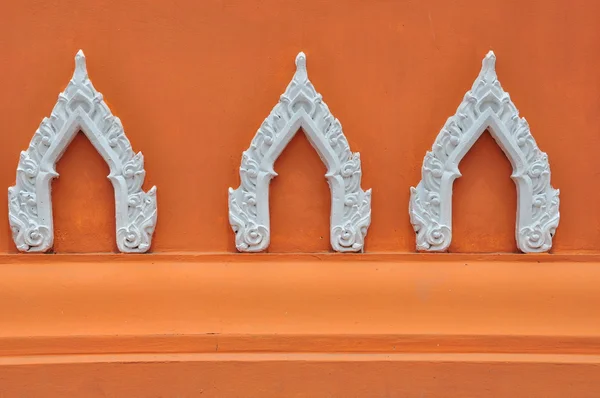 Arte sulla parete del tempio arancione — Foto Stock