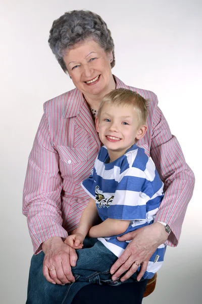 stock image Grandmother with grandson.