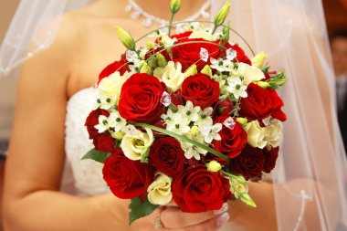 The bride with a wedding bouquet clipart