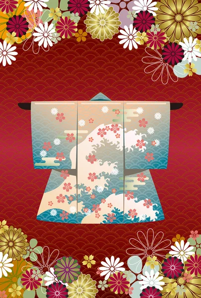 Kimono giapponese — Vettoriale Stock