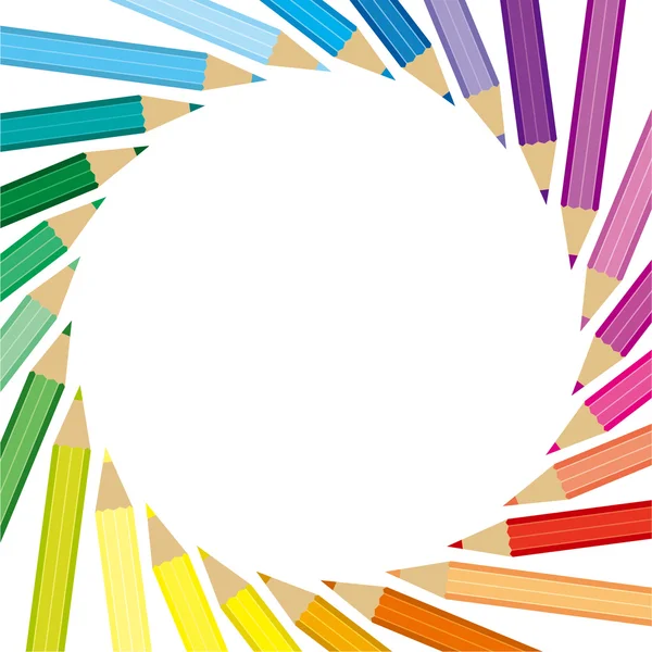 Cercle de crayon coloré — Image vectorielle