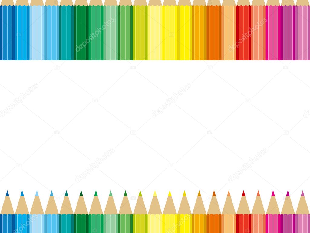Colored Pencil Frame — Stock Vector © yoichi 2974461
