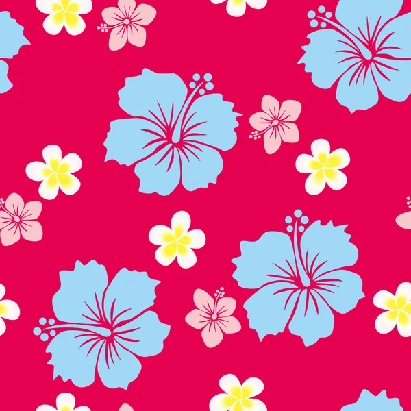 Modèle d'hibiscus sans couture — Image vectorielle