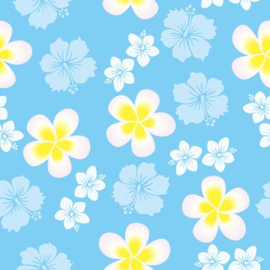 Seamless hibiscus pattern clipart