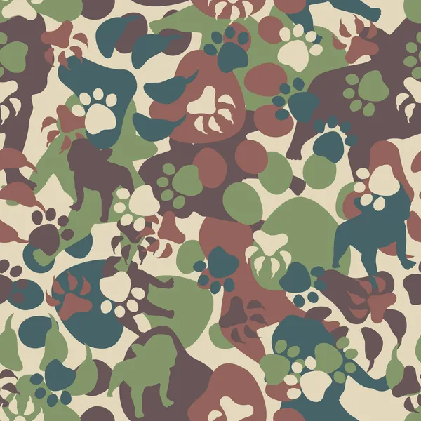 Stock vector Seamless Dog Camouflage Pattern