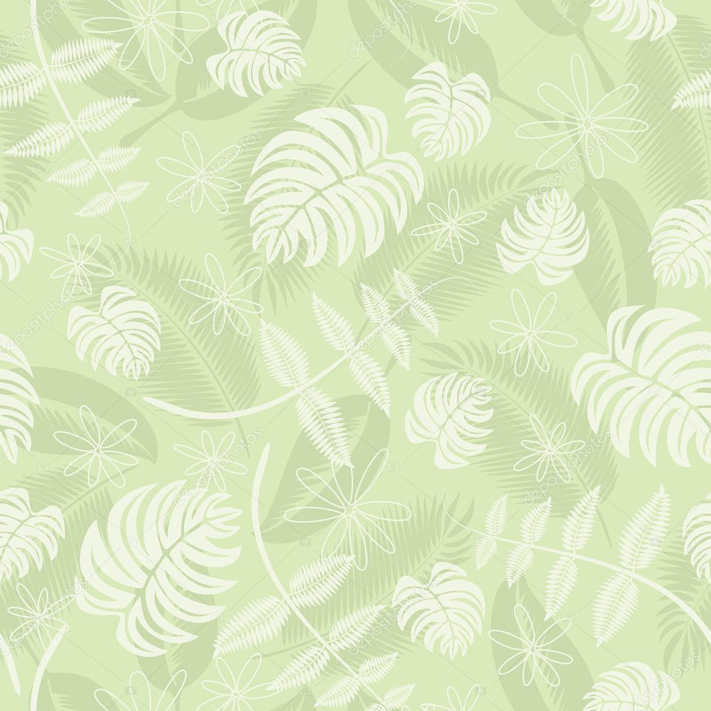 Seamless tropical leafs pattern