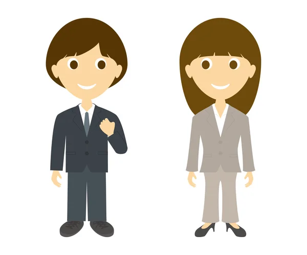 stock vector Cartoon business man and women