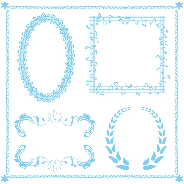 Абстрактный синий набор рамок — стоковый вектор