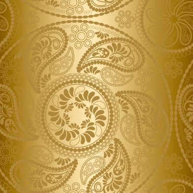 Seamless gold mandala pattern clipart